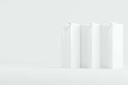 Juice, Liquid Carton Package Mockup 3D Renderingの写真素材