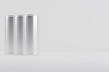 Aluminium Soda Beer Cans Mockup 3D Illustrationの写真素材