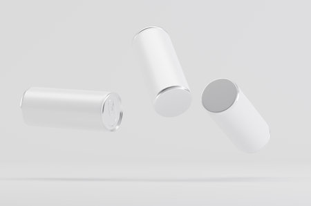 Aluminum White Soda Beer Can Mockup 3D Illustrationの写真素材