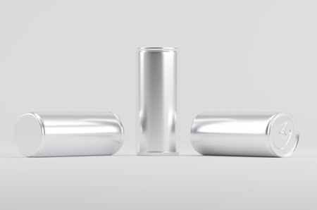 Aluminium Soda Beer Cans Mockup 3D Illustrationの写真素材