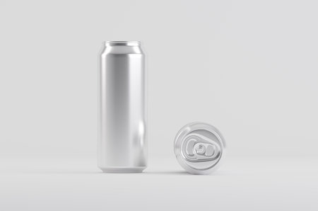 Aluminium Soda Beer Cans Mockup 3D Illustrationの写真素材