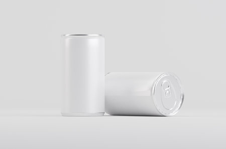 Aluminum White Soda Beer Can Mockup 3D Illustrationの写真素材