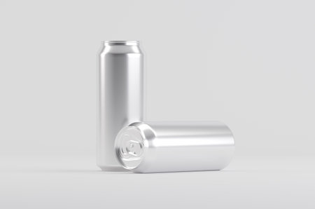 Aluminium Soda Beer Cans Mockup 3D Illustrationの写真素材