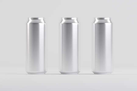 Aluminium Soda Beer Cans Mockup 3D Illustrationの写真素材
