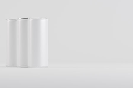 Aluminum White Soda Beer Can Mockup 3D Illustrationの写真素材