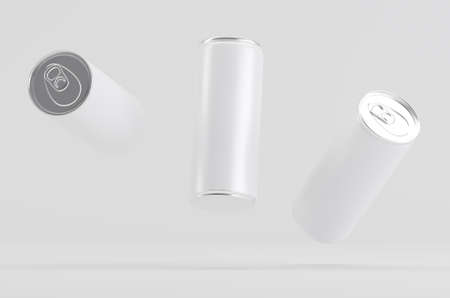 Aluminum White Soda Beer Can Mockup 3D Illustrationの写真素材