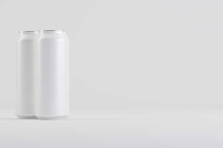 Aluminum White Soda Beer Can Mockup 3D Illustrationの写真素材