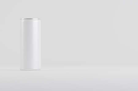 Aluminum White Soda Beer Can Mockup 3D Illustrationの写真素材