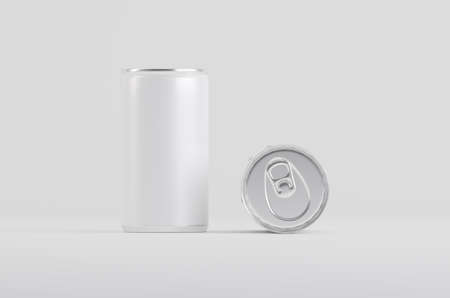 Aluminum White Soda Beer Can Mockup 3D Illustrationの写真素材