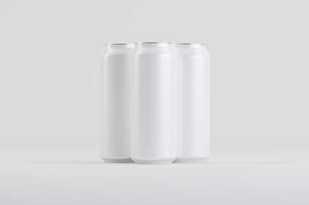Aluminum White Soda Beer Can Mockup 3D Illustrationの写真素材