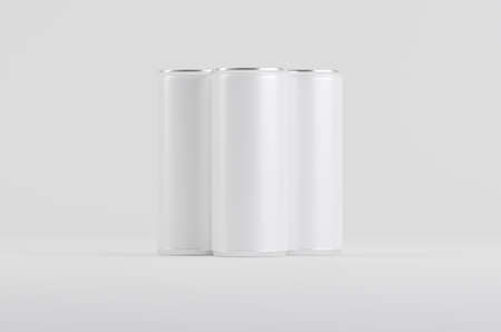Aluminum White Soda Beer Can Mockup 3D Illustrationの写真素材