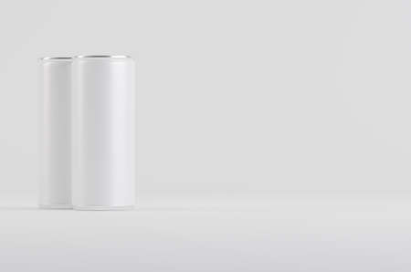 Aluminum White Soda Beer Can Mockup 3D Illustrationの写真素材