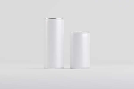 Aluminum White Soda Beer Can Mockup 3D Illustrationの写真素材