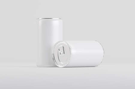 Aluminum White Soda Beer Can Mockup 3D Illustrationの写真素材