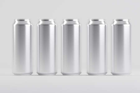 Aluminium Soda Beer Cans Mockup 3D Illustrationの写真素材