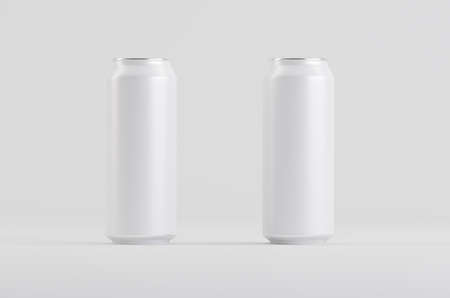 Aluminum White Soda Beer Can Mockup 3D Illustrationの写真素材