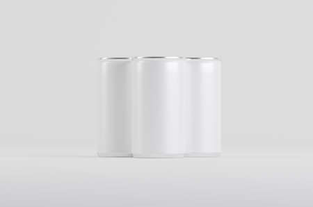 Aluminum White Soda Beer Can Mockup 3D Illustrationの写真素材