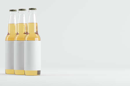 Beer Bottle Mockup 3D Illustrationの写真素材