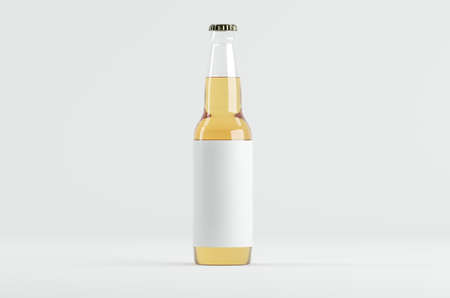 Beer Bottle Mockup 3D Illustrationの写真素材