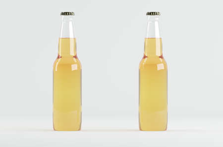 Beer Bottle Mockup 3D Illustrationの写真素材