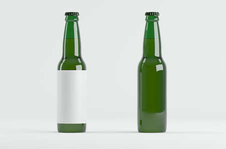 Juice Beer Bottle Cap Mockup 3D Illustrationの写真素材
