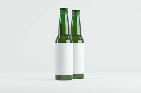 Juice Beer Bottle Cap Mockup 3D Illustrationの写真素材