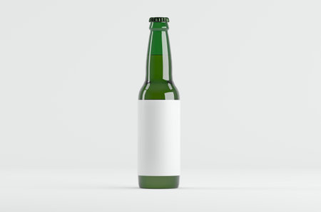 Juice Beer Bottle Cap Mockup 3D Illustrationの写真素材