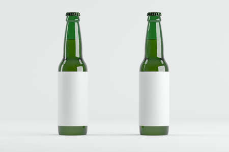 Juice Beer Bottle Cap Mockup 3D Illustrationの写真素材