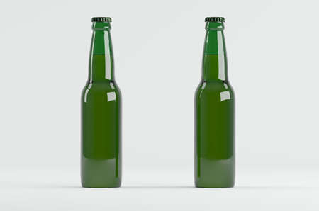 Juice Beer Bottle Cap Mockup 3D Illustrationの写真素材