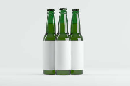 Juice Beer Bottle Cap Mockup 3D Illustrationの写真素材