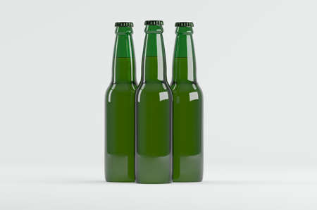 Juice Beer Bottle Cap Mockup 3D Illustrationの写真素材