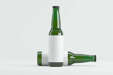 Juice Beer Bottle Cap Mockup 3D Illustrationの写真素材