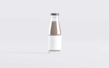 Milk Bottles Mockup 3D Illustrationの写真素材