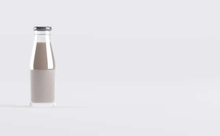 Milk Bottles Mockup 3D Illustrationの写真素材