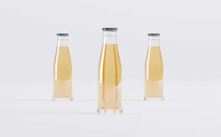 Juice Bottles Mockup 3D Illustrationの写真素材