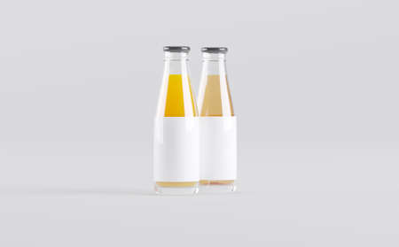 Juice Bottles Mockup 3D Illustrationの写真素材