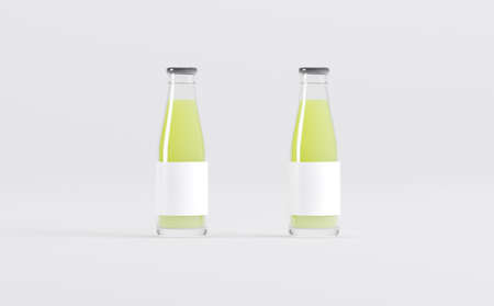 Juice Bottles Mockup 3D Illustrationの写真素材