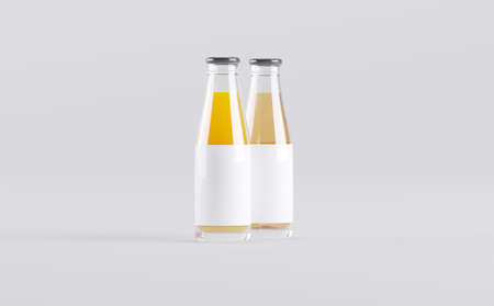 Juice Bottles Mockup 3D Illustrationの写真素材