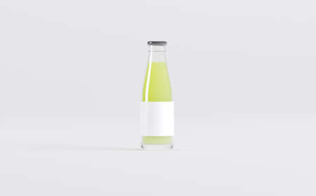 Lime Juice Bottles Mockup 3D Illustrationの写真素材