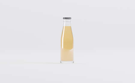 Apple Juice Bottles  Mockup 3D Illustrationの写真素材