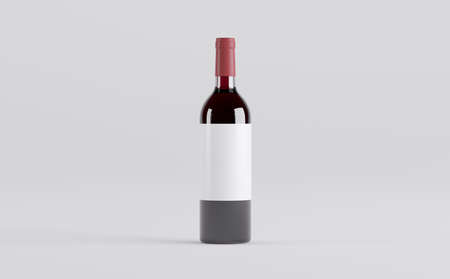 Wine Bottles Mockup 3D Illustrationの写真素材