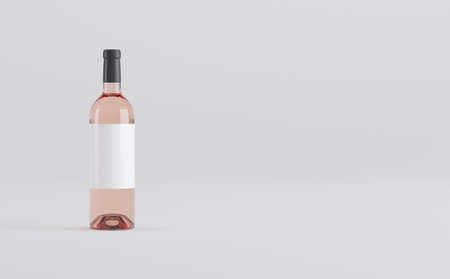 Wine Bottles Mockup 3D Illustrationの写真素材