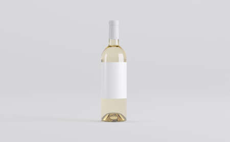 Wine Bottles Mockup 3D Illustrationの写真素材