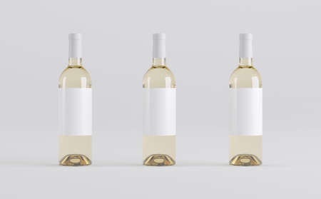 Wine Bottles Mockup 3D Illustrationの写真素材