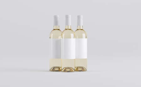 Wine Bottle Mockup 3D Illustrationの写真素材