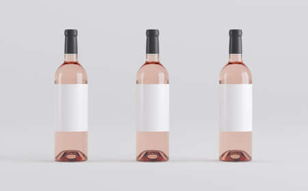 Wine Bottle Mockup 3D Illustrationの写真素材