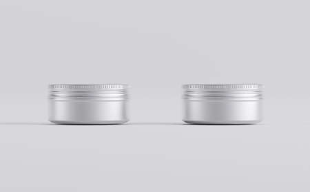 Metal Jars Mockup 3D Illustrationの写真素材