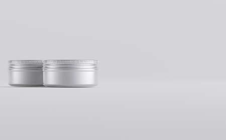 Metal Jar Mockup 3D Illustrationの写真素材