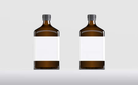 Pharmaceutical Alcohol Bottle Mockup 3D Illustrationの写真素材