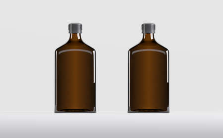 Pharmaceutical Alcohol Bottle Mockup 3D Illustrationの写真素材